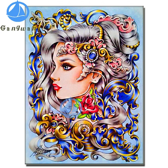 Photo Custom Diamond Painting Cross Stitch Full Square pretty girl Avatar  Picture 5d DIY Mosaic Delicate lady diamond Embroidery - AliExpress