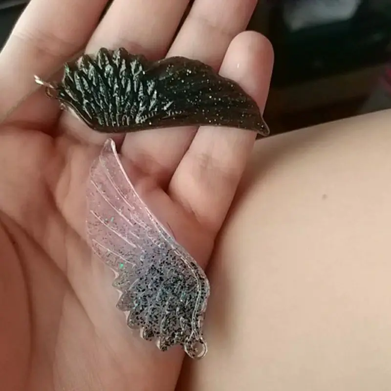 Silicone Mold Crystal Epoxy Resin Mold Angel Wing Shape Casting Silicone Mould DIY Making Tool Christmas New Year Decorations Gifts