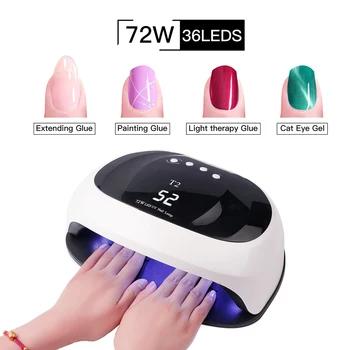 

72W LED Nail Phototherapy Machine With Timer Detachable Nail Polish Dryer Nail Light Refers To Intelligent Induction Nail Lamp