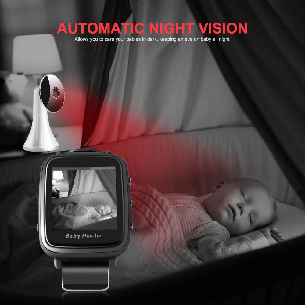 Inteligentny zegarek w stylu niania elektroniczna Baby monitor przenośny 2.4Ghz bezprzewodowy wideo dla dzieci kamery niania Cry alarmu Mic temperatury w nocy VB606 Inteligentny zegarek w stylu niania elektroniczna Baby monitor przenośny 2.4Ghz bezprzewodowy wideo dla dzieci kamery niania Cry alarmu Mic temperatury w nocy VB606