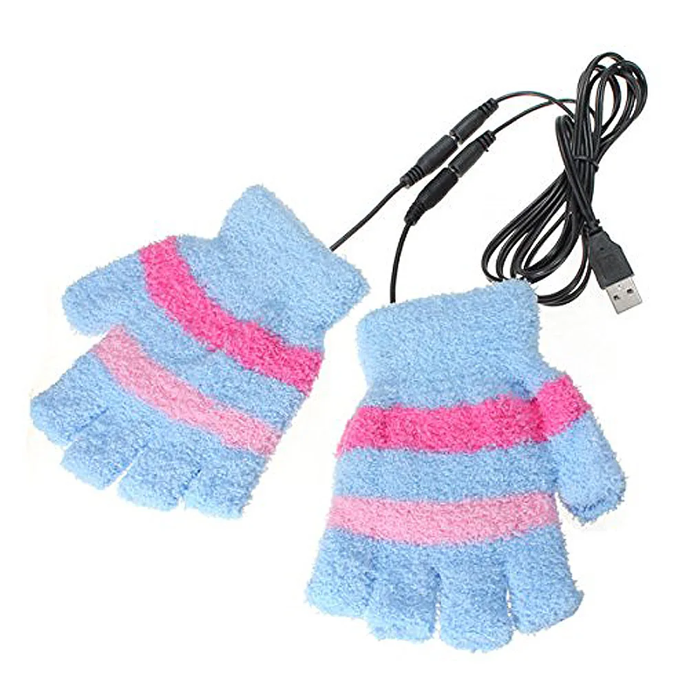 Новые зимние Электрические USB Heatting цветные ручные теплые перчатки+ USB кабель IR-ing