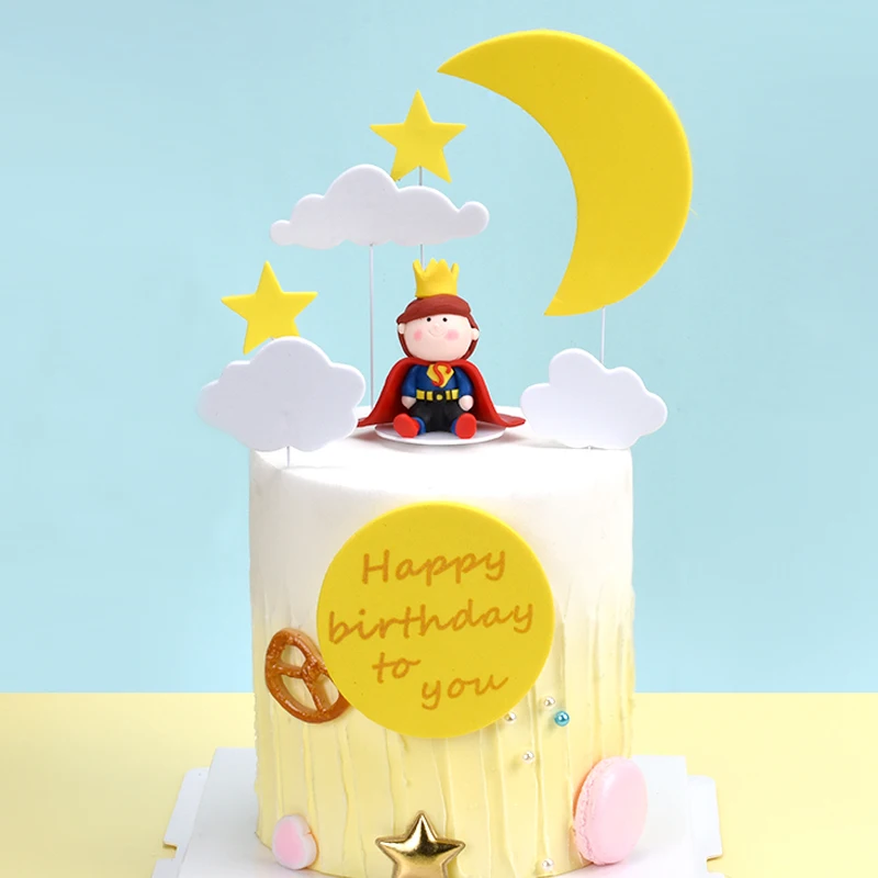 Cakelove Мягкая Керамика супер Плащ Маленький принц торт Топпер десерт вечерние украшения для мальчика день рождения день детей милые подарки