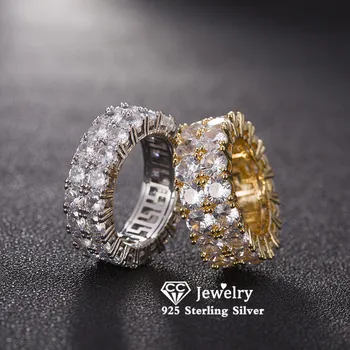 

CC Rings For Women 925 Silver Double Row Cubic Zirconia Ring Bridal Wedding Engagement Charms Fine Jewelry Drop Shipping CC3159