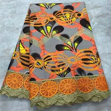 Высокое качество Новое поступление Анкара хлопковые восковые кружева вощеная ткань с Африканским узором вышивка голландский воск с кружевной тканью WD091716