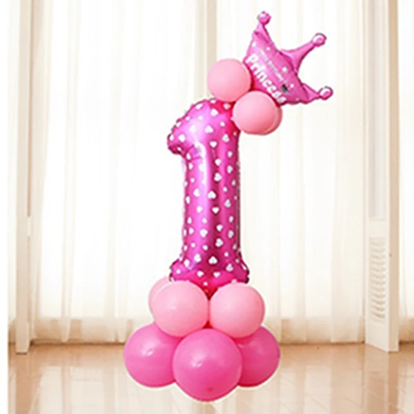 Pink 1 НОВЫЕ цифры воздушные шары День рождения воздушные шары для украшения вечеринок детский душ фестиваль - Цвет: Pink 1