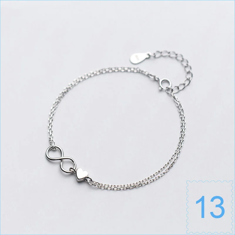 DS1291 Trusta 925 пробы серебряные Модные женские ювелирные изделия двухслойный браслет с бусинами 16 см для подарка для девушек и девушек Прямая поставка DS454 - Окраска металла: DS1291