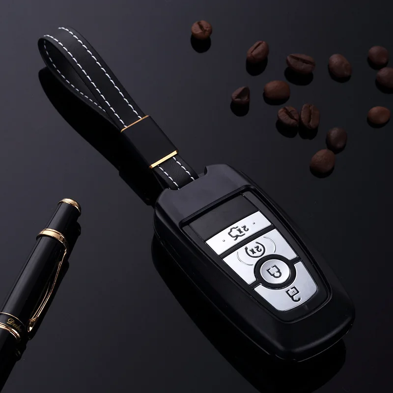 

Car Aluminium Alloy Key Holder Key Fob Cover Case Shell Chain Key Protection for Ford ESCORT Ecospor Exploror Mondeo