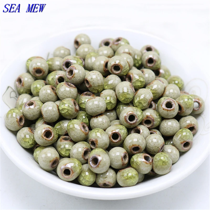 30pcs-6mm-8mm-10mm-Yellow-Porcelain-Loose-Beads-Ceramic-Beads-Handmade-DIY-Hole-Beads-For-Jewelry