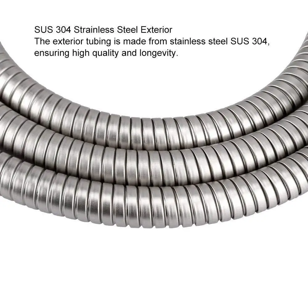Amazon Europe And America Day 1.5-2 M Hose Cold Shower High Pressure Pipe Copper Cap Stainless Steel Electroplated Double-lock H