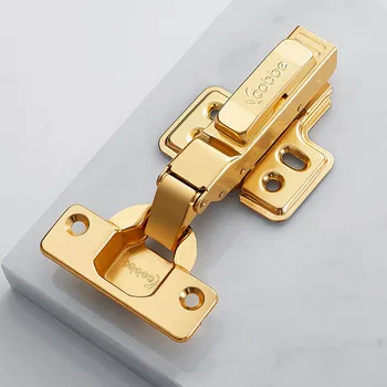 

1pc Gold Furniture Hinge Cold Rail Steel Door Hydraulic Hinges Damper Buffer Soft Close For Cabinet Kitchen Furniture Hardware