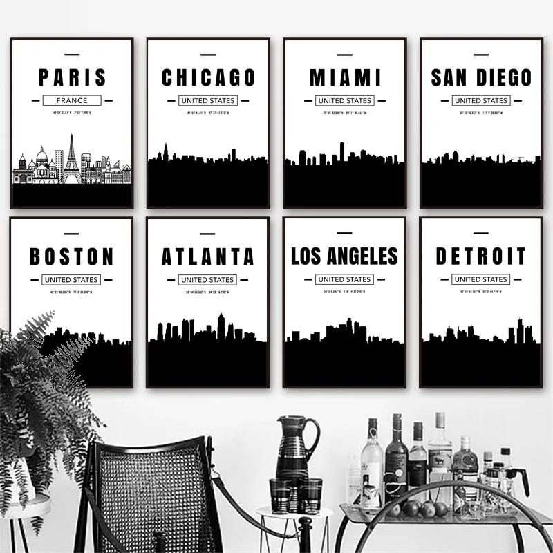 Paris-Miami-Chicago-Boston-Atlanta-Detroit-City-Map-Wall-Art-Canvas-Painting-Nordic-Posters-And-Prints (2)