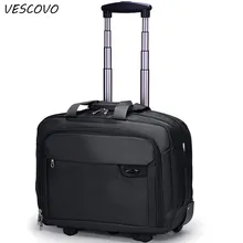 VESCOVOMen's бизнес сумка на колесиках нейлон сумки на колёсиках spinner Дорожный чемодан на колесиках