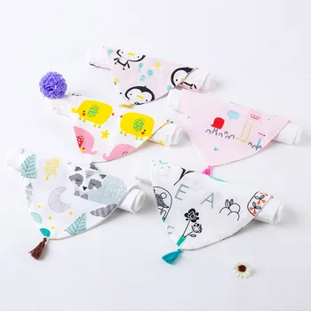 

Baby Cartoon Print Sweat Towel Infant Soft Back Dry Wipe Muslin Cotton + Polyester Baby Back Gauze Absorb For 0-6 Years