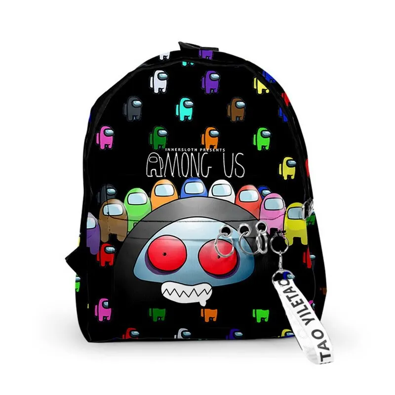 

Among us Backpacks Small Bags Unisex Candy Colors 3D Oxford Waterproof Key Chain Accessories Cute Kawaii Boys Girls School Bags