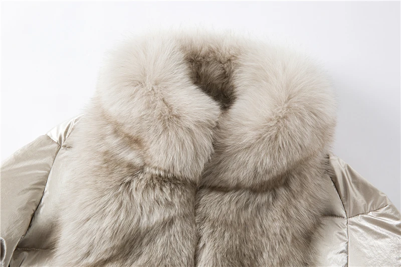 Aorice TX223914 женский 90% утиный пух новая ткань натуральный Лисий мех зимняя куртка пальто Женская мода Натуральная меховая шуба верхняя одежда