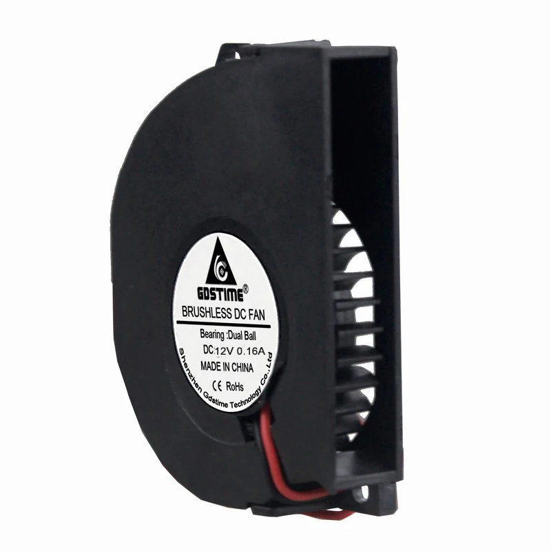 Gdstime Peças Ventilador de Ventilador Refrigerador 12v 50 mm Turbo Turbina 50x10 mm 5010 Rolamento Esferas para Impressora 3d Ventilador de Refrigeração Ventiladores e resfriadores - Imagem 2
