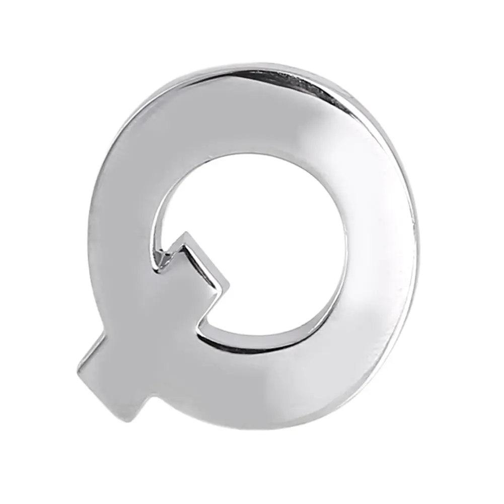 DIY металлические буквы-Стикеры, автомобильная эмблема, буквенная наклейка, серебряный значок-украшение - Цвет: Q