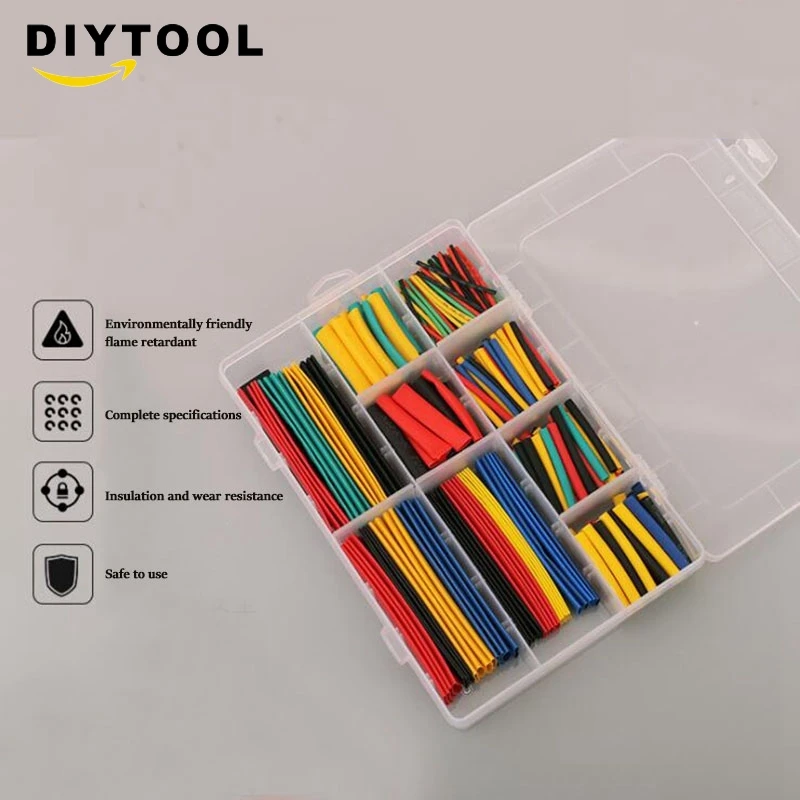 

328PCS boxed environmentally friendly flame-retardant heat shrinkable tube set insulation sleeve