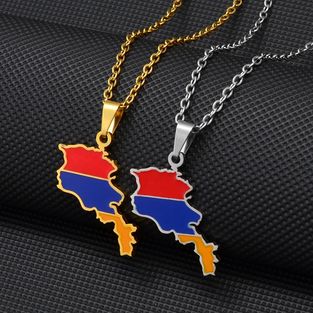 Romania Map Pendant Necklace – Stainless Steel Romanian Flag Jewelry, Gift For Her Or Him