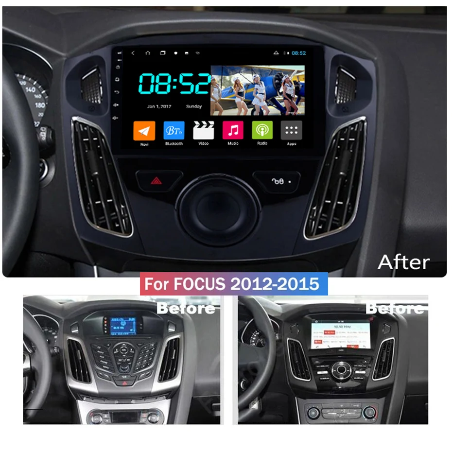 Android 8,1 автомобильный DVD 1din мультимедийная Navi система для Ford focus 2012- Автомобильный gps навигатор стерео Wifi головное устройство