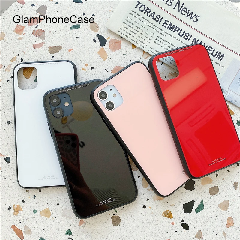 GlamPhoneCase Simple Solid Color Phone Case For iPhone11Pro/Max X XS Max XR Hard Cover iPhone11 7 8 6 6s Plus | Мобильные телефоны