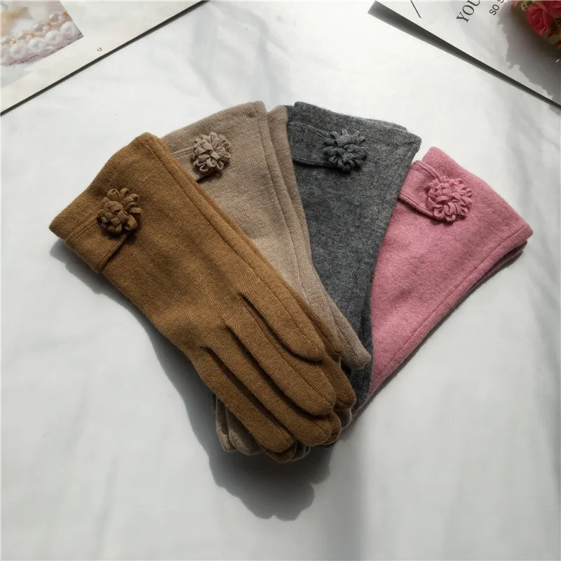 

2020 New Autumn Winter Fashion Elegant Womens Gloves Ladies charm wool Warm Full Finger Mittens Cute sweet girl Guantes Gifts