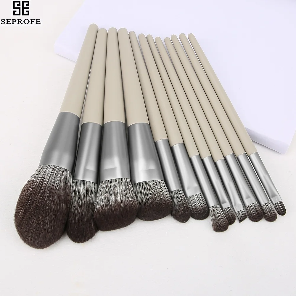 

12pcs Makeup Brushes Set Powder Foundation Eyeshadow Brush Kits Cosmetics Soft Synthetic Hair Brochas Maquillaje Face Brush