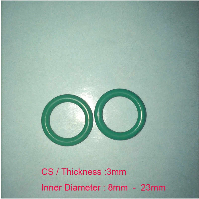 100 PCS Rubber O Ring Set  CS 3mm x OD 8/9/10/11/12/13/14/15/16/17/18/19/20/21/22/23mm  Fluorine Rubber Gasket Seal FKM O Ring