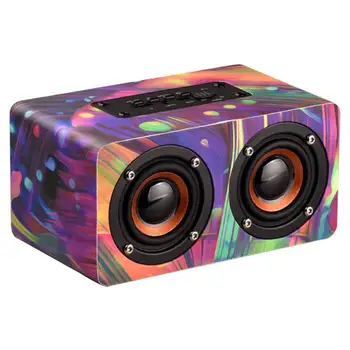 

D50 Color Wooden Wireless Bluetooth Speaker Fm Radio Support Tf Card Call Voice Prompt Function