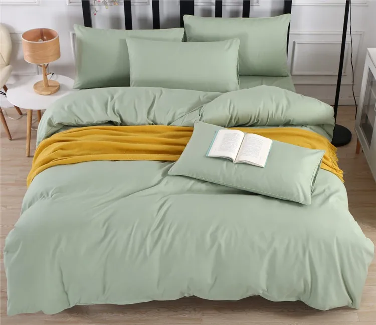 JDDTON Bedding Set New Classic Colorful 5 Size Solid Color Bed Linings Duvet Pillowcases Cover Bed Sheet Cover Set BE003