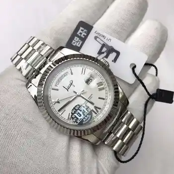 

Salable 2020 Silver watch Men automatic mechanical sweeping movement luxury Watches black dial daydate AAA U1 factory