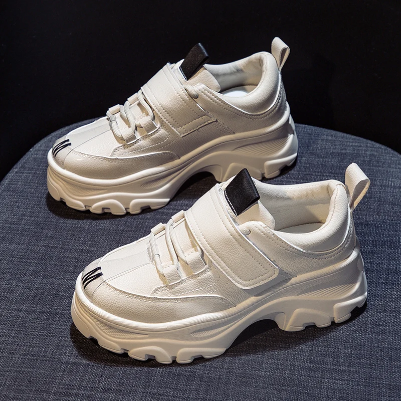 Autumn New Women Chunky Sneakers 2019 New Thick Sole Platform White Sneakers  Fashion Women Casual Shoes Dad Shoes