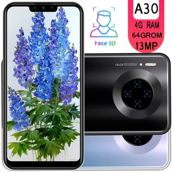 

A30 smartphones 6.26inch 4G RAM 64G ROM quad core 13mp Face ID unlocked android mobile phones cheap celulares Global version