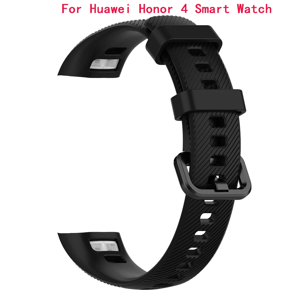 Для huawei Honor 4 ремешок силиконовый браслет ремешок спортивный сменный водонепроницаемый браслет с инструментом для huawei Honor 3 умные часы - Цвет: Black
