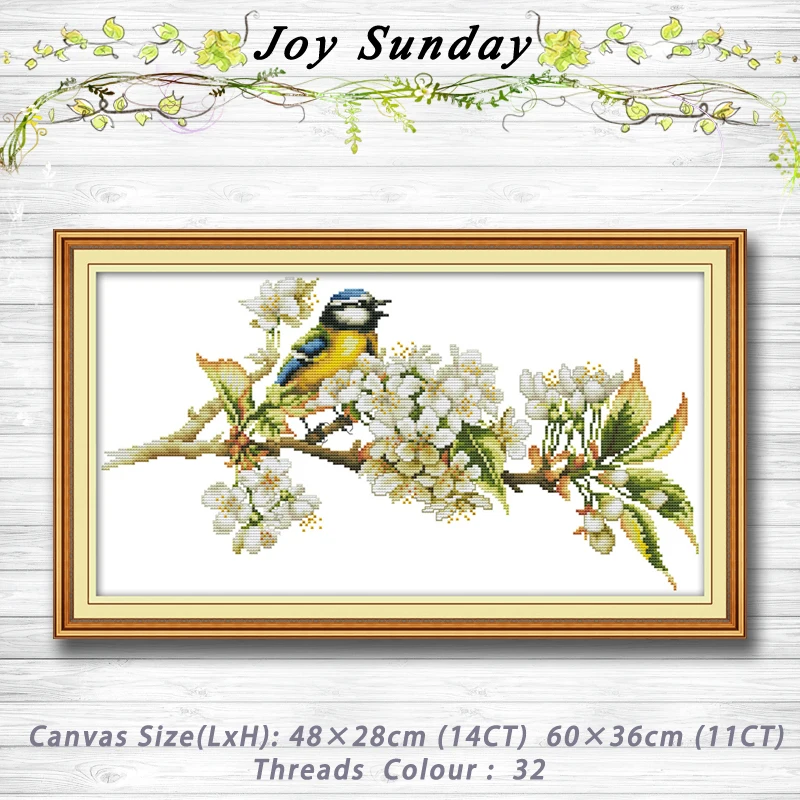 

Bird and flowers animal decor painting dmc 14CT11CT counted cross stitch kits embroidery set Needlework Set chinese cross stitch