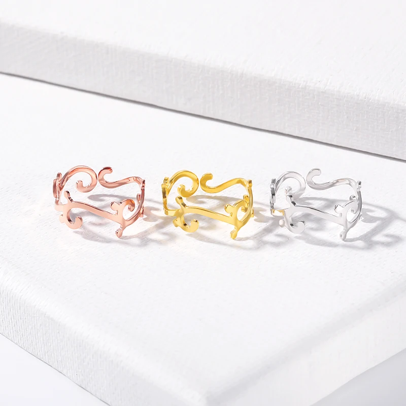 Простая ветка с листьями дерева модное деревянное кольцо для женских костяшки