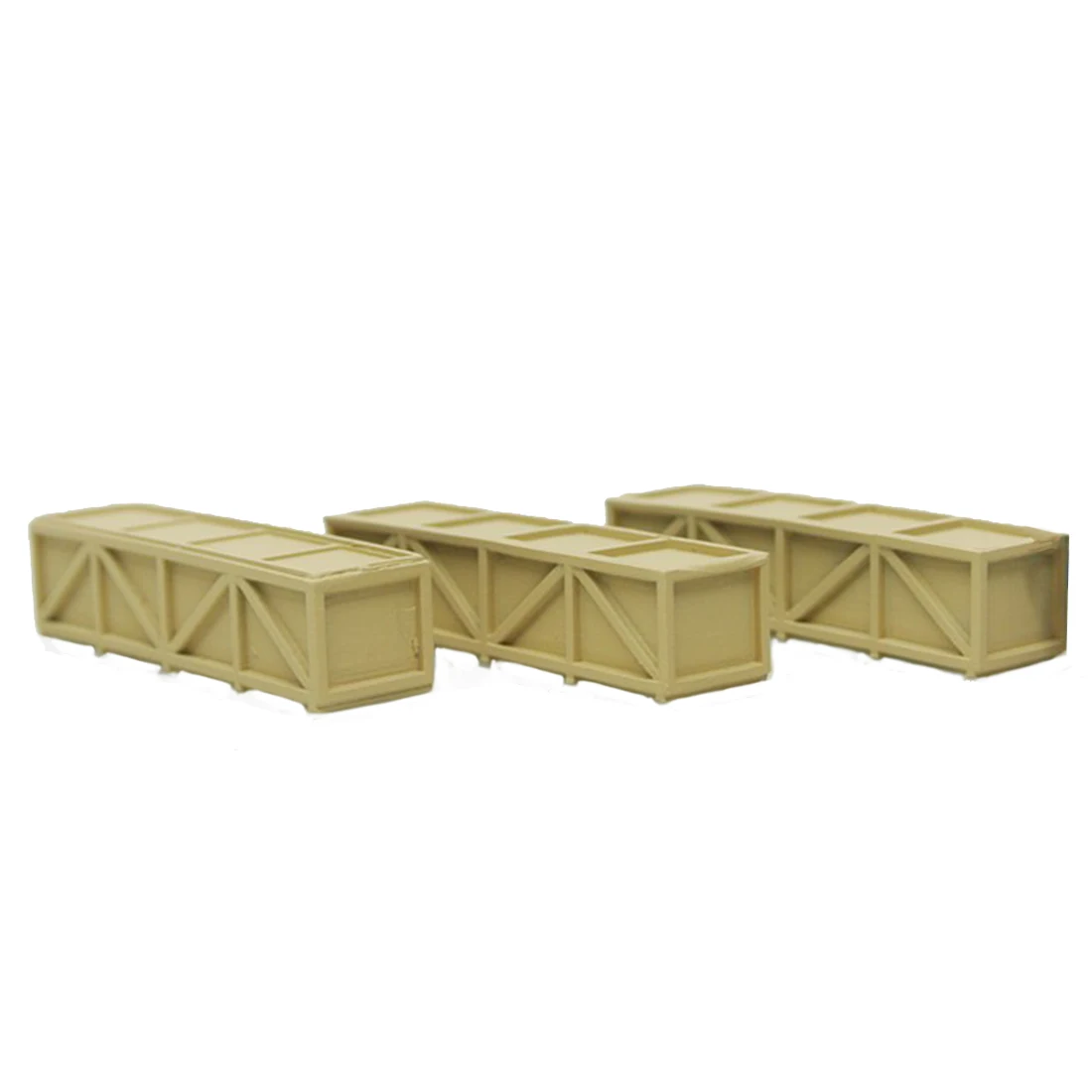 

3Pcs 4cm 1:87 HO Scale Train Model Construction Scene Sand Table Cargo Box - Rectangular