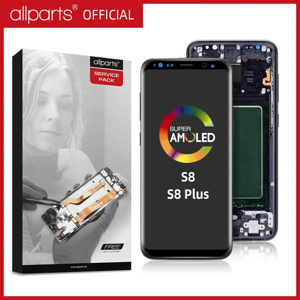 Оригинальный AMOLED для SAMSUNG S8 ЖК-дисплей сенсорный экран с рамкой дигитайзер Замена