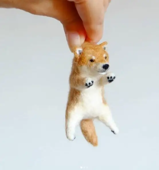 Needle felting kit wool felting kit needle felting painting kit material no finish DIY kits pick up lovely Akita dog cat panda raccoon rabbit animal wool needle felting package