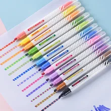 12 pçs cores marcadores mágicos caneta conjunto duplo headed descoloração highlighter caneta esboço marcadores para desenho manga escola arte suprimentos