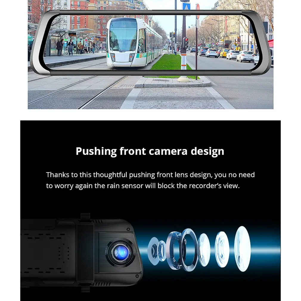 

4G Streaming Media Wifi Driving Recorder 10 Inch Full Screen Smart Rearview Mirror HD Android Navigation Electronic Dog
