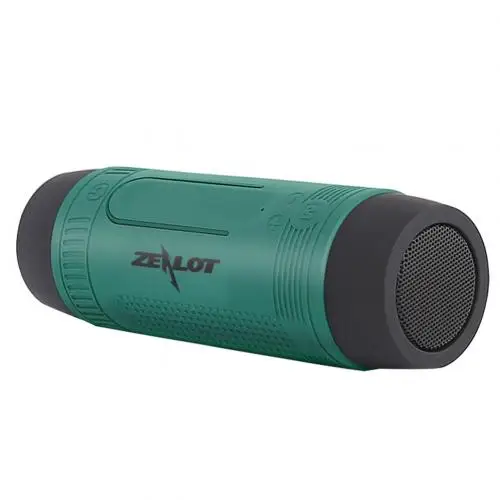 Green ZEALOT S1 Bluetooth динамик радио водонепроницаемый открытый велосипедный динамик Портативный беспроводной бумбокс+ фонарик+ крепление для велосипеда динамик - Цвет: Green