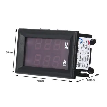 

1pc Digital Voltmeter Ammeter Voltimetro Blue Red LED Amp Amperimetro Dual Volt Meter Gauge Voltage Current Meter DC 100V 10A
