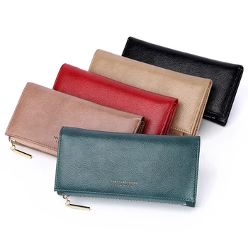 

Cash Money Organizer Pouch Long Clutch With Buckle Solid Color Felt Women Wallet Coin Purse Men Change Bag ID Credit Card Holder