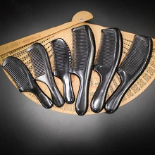 Natural Yak Horn Swallowtail Handles Fine Tooth Comb Hair Straighter Comb Anti-Static Hair Massage Brush