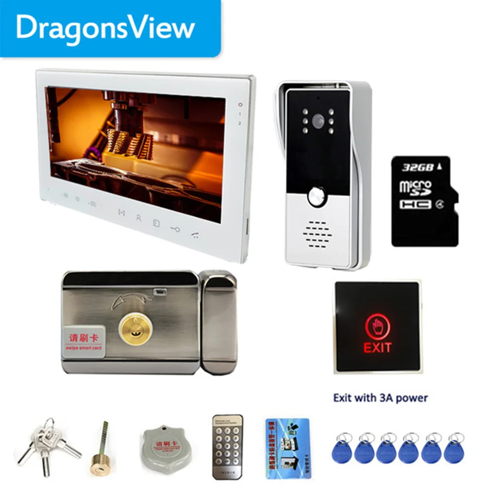 Видеодомофон Dragonsview 7 дюймовый дверной звонок с сенсорной кнопкой система