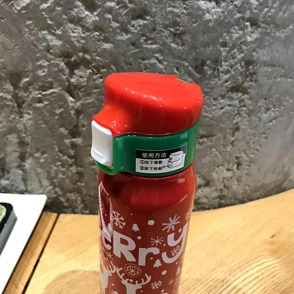 Рождественский термос из нержавеющей стали для воды вакуумная фляжка чая и кофе