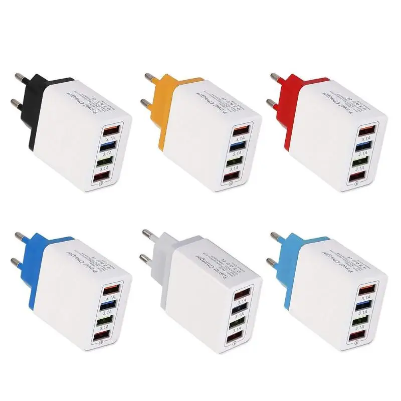 4 в 1 USB зарядное устройство QC 3 0 порт быстрое штепсельная вилка европейского