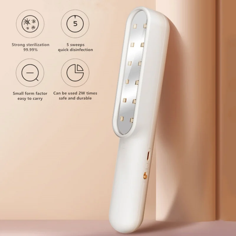 

Portable Led UV Disinfection Lamp Rechargeable Ultraviolet UV Sterilizer Light Kill Germs Mask Baby Bottle Bactericidal Lamp