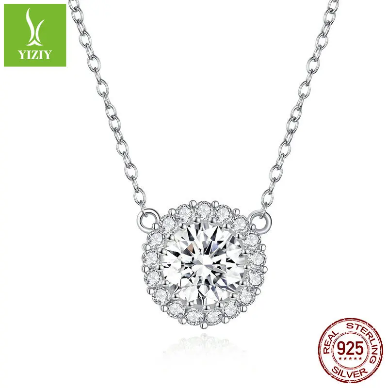 

Accessories New Style Simple Zircon S925 Silver Necklace Fashion Di White Gold Plated Women's Sterling Silver Necklace Scn345